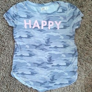Hollister gray camo "happy" tee